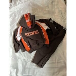 NFL Reebok Cleveland Browns Toddler Hoodie and Pants Set Brown Orange 3T